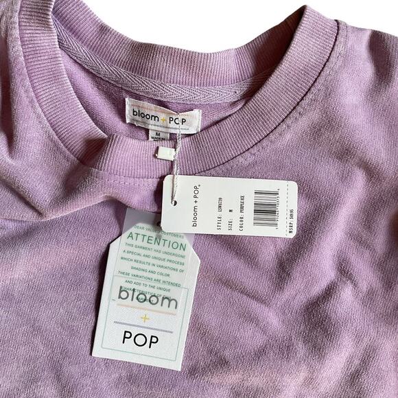 Bloom & Pop Purple Cropped Sweatshirt. NWT. Size Medium. - Picture 4 of 8